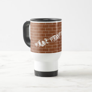 Brick Wall Travel Mok met aangepaste tekst