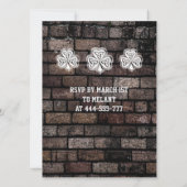 Brick wall trendy grundge Irish shamrock Kaart (Achterkant)