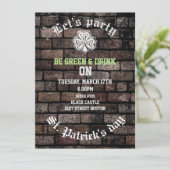 Brick wall trendy grundge Irish shamrock Kaart (Staand voorkant)