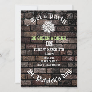 Brick wall trendy grundge Irish shamrock Kaart