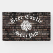 Brick wall trendy modern grundge Irish shamrock Spandoek (Horizontaal)