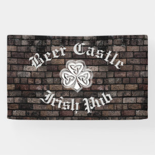 Brick wall trendy modern grundge Irish shamrock Spandoek