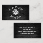 Brick wall trendy modern grundge Irish shamrock Visitekaartje (Voorkant / Achterkant)