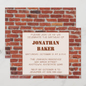 Brick Wall verjaardagsfeestje uitnodiging (Voorkant / Achterkant)