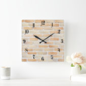 Brick wall vierkante klok (Huis)