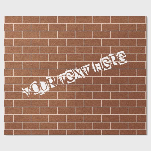 Brick Wall Wrapping Paper - aangepaste tekst Cadeaupapier (Vlak)