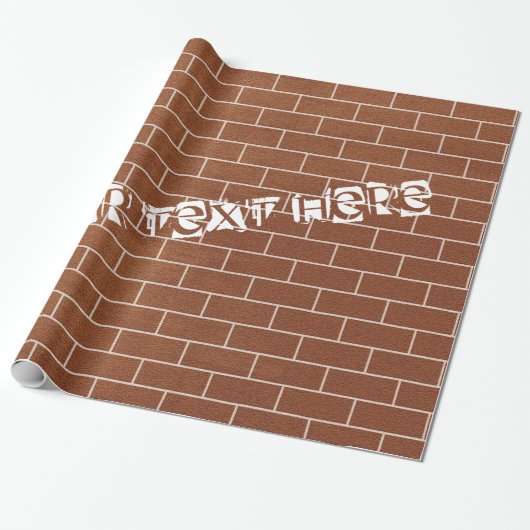 Brick Wall Wrapping Paper met aangepaste tekst Cadeaupapier (Uitgerold)