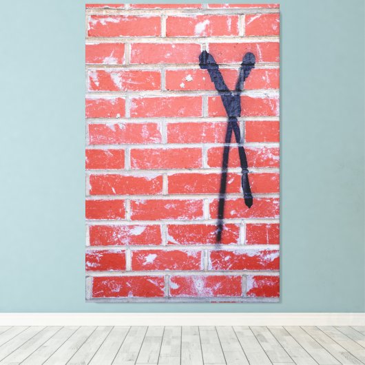 Brick Wall X Canvas Afdruk (Insitu (Houten vloer))