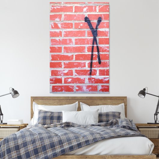 Brick Wall X Canvas Afdruk (Insitu (Slaapkamer))