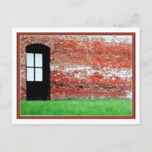Brick-wand met deur briefkaart