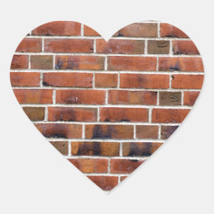 Brick-wand met gewrichten hart sticker
