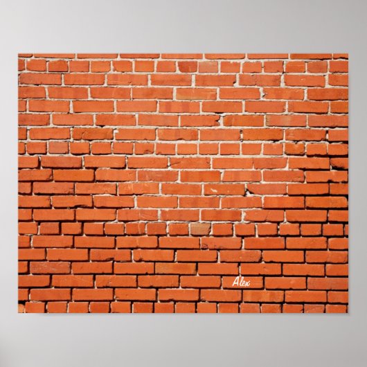 Brick-wand met Jouw naam erop rechthoekig Poster (Voorkant)
