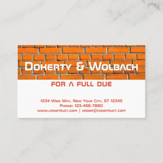 Brick-wandconstructie aanpasbaar visitekaartje (Achterkant)