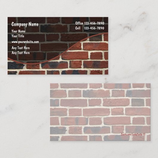 Brick-wandthema bouw visitekaartje (Voorkant / Achterkant)
