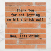 Brick Wine Label Wijn Etiket (Enkel label)