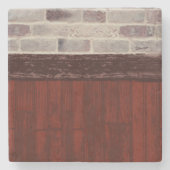 Brick & Wood Marble Stone Onderzetter (Voorkant)