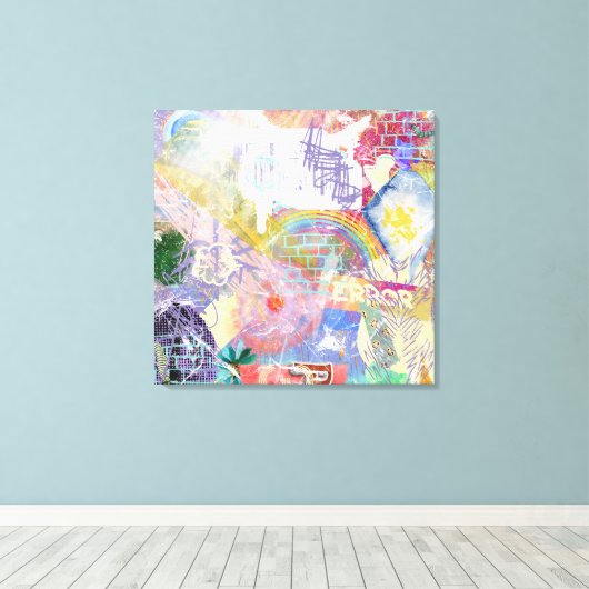 Brick Work-fout Canvas Afdruk (Insitu (Houten vloer))