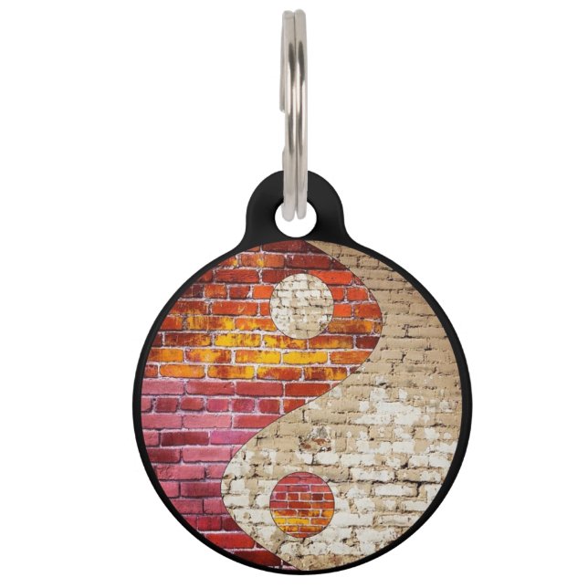 Brick Yin Yang Pet Tag Huisdierpenning (Voorkant)