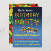 Brickbuilder Birthday Party Invitation Kaart (Voorkant / Achterkant)