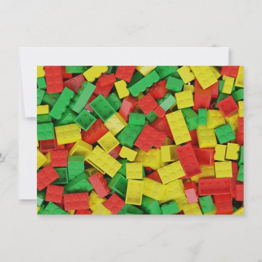 Brickbuilder Birthday Party Invitation Kaart (Achterkant)