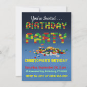 Brickbuilder Birthday Party Invitation Kaart (Voorkant)