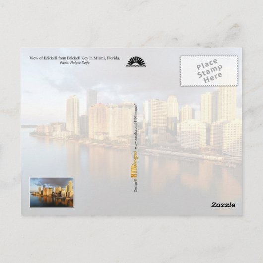 Brickell Skyline in Miami, Florida Briefkaart (Achterkant)