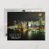 Brickell skyline 's nachts in Miami, Florida Briefkaart (Voorkant / Achterkant)