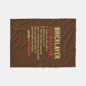 Brickie Bricklay Construction Bricklayer Fleece Deken (Voorkant (Horizontaal))