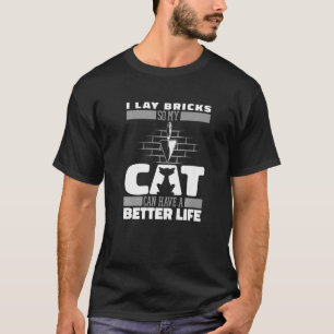 Brickie Cat Block Brick Cement Bricklayer Mason T-shirt