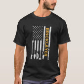 Bricklayer Amerikaanse vlag Brickmason Brick Metse T-shirt (Voorkant)
