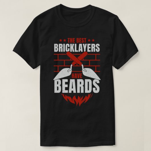 Bricklayer Brick Mason Beard Gift T-shirt (Design voorkant)