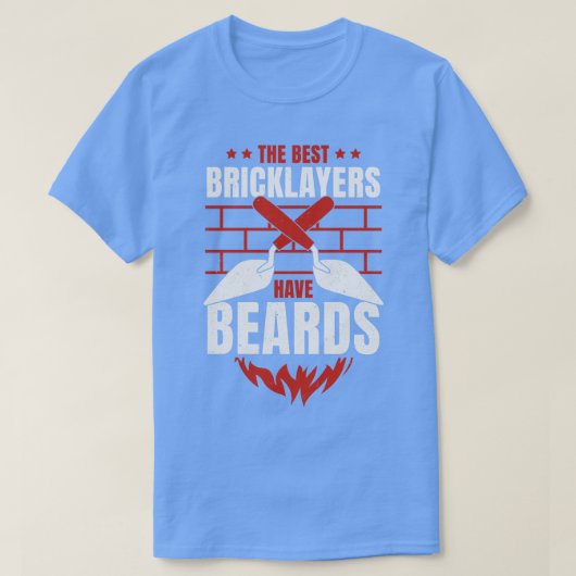 Bricklayer Brick Mason Beard Gift T-shirt (Design voorkant)