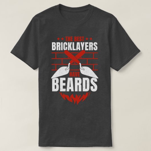 Bricklayer Brick Mason Beard Gift T-shirt (Design voorkant)
