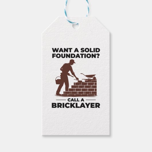 Bricklayer Brick Mason metselwerk Bouwer Cadeaulabel (Voorkant)