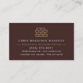 Bricklayer Brick Masonry Construction Company Visitekaartje (Voorkant)