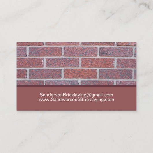 Bricklayer Brick Wall Builder Visitekaartje (Achterkant)