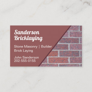 Bricklayer Brick Wall Builder Visitekaartje