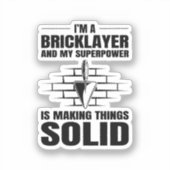 Bricklayer Bricklay Brick Mason Muurbouwer Sticker (Voorkant)