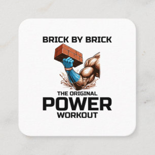 Bricklayer Bricklay Humor Power Workout Grappig Vierkante Visitekaartje