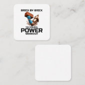 Bricklayer Bricklay Humor Power Workout Grappig Vierkante Visitekaartje (Voorkant / Achterkant)