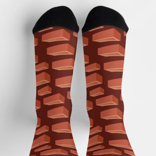 Bricklayer Construction Worker Brown Brick Pattern Sokken (Top)