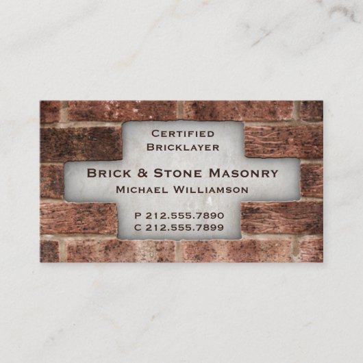 Bricklayer en Stone Masonry Brick-Visitekaartjes Visitekaartje (Voorkant)