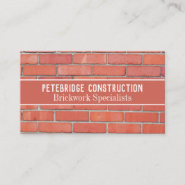 Bricklayer Handyman Bouwvakker bakstenen muur Visitekaartje