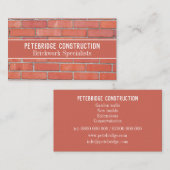 Bricklayer Handyman Bouwvakker bakstenen muur Visitekaartje (Voorkant / Achterkant)