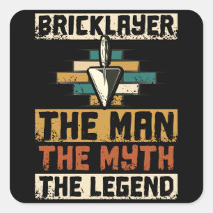Bricklayer het Man de mythe de leeuw Vierkante Sticker
