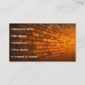 Bricklayer of Mason's builders Visitekaartje (Achterkant)