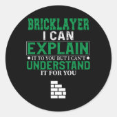 Bricklayer Ronde Sticker (Voorkant)