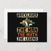 Bricklayer The Man The Myth The Legend Briefkaart (Voorkant / Achterkant)