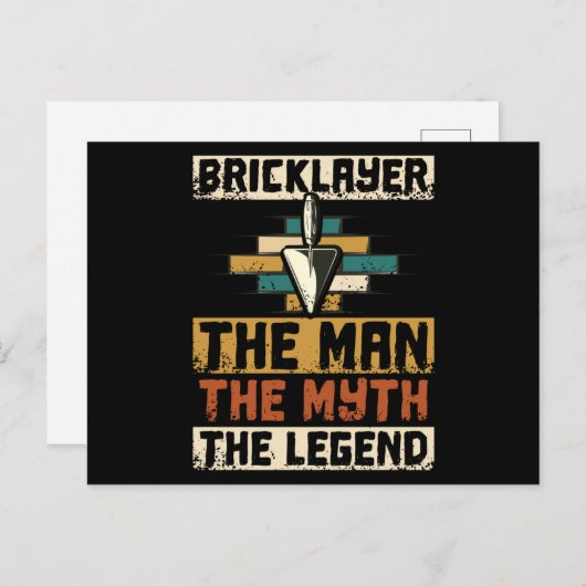 Bricklayer The Man The Myth The Legend Briefkaart (Voorkant / Achterkant)