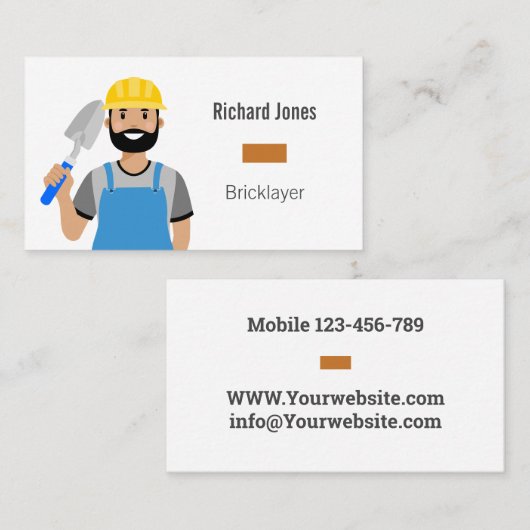 Bricklayer Visitekaartje (Voorkant / Achterkant)